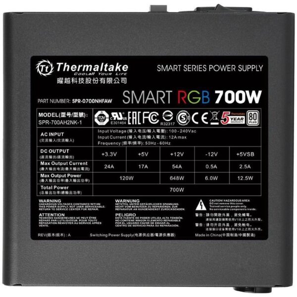 Sursa Thermaltake Smart RGB 700W - Image 2